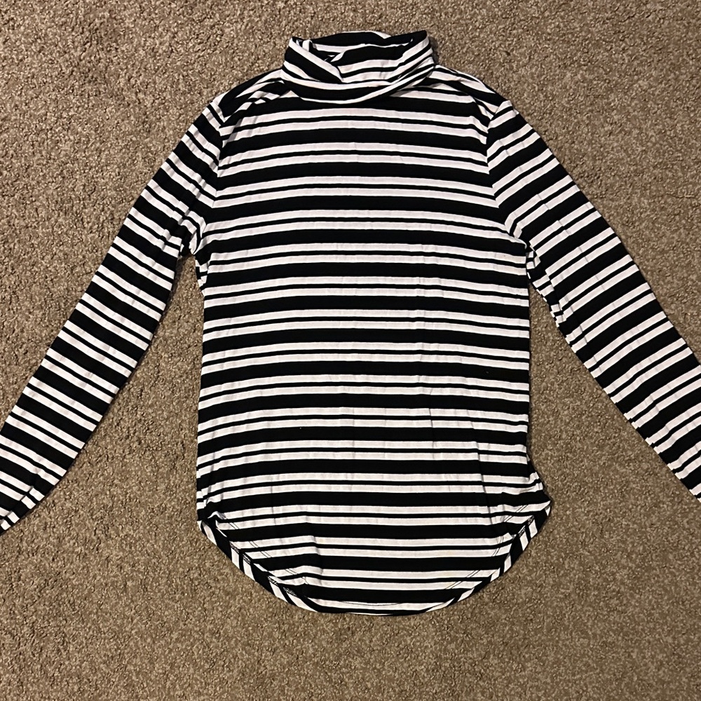 Old Navy Luxe Black and White Striped Top